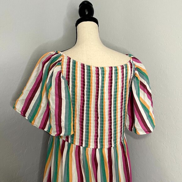 Ava & Viv Multicolor Flutter Sleeve Tiered Knee Length Dress Size X 14 - Picture 8 of 10